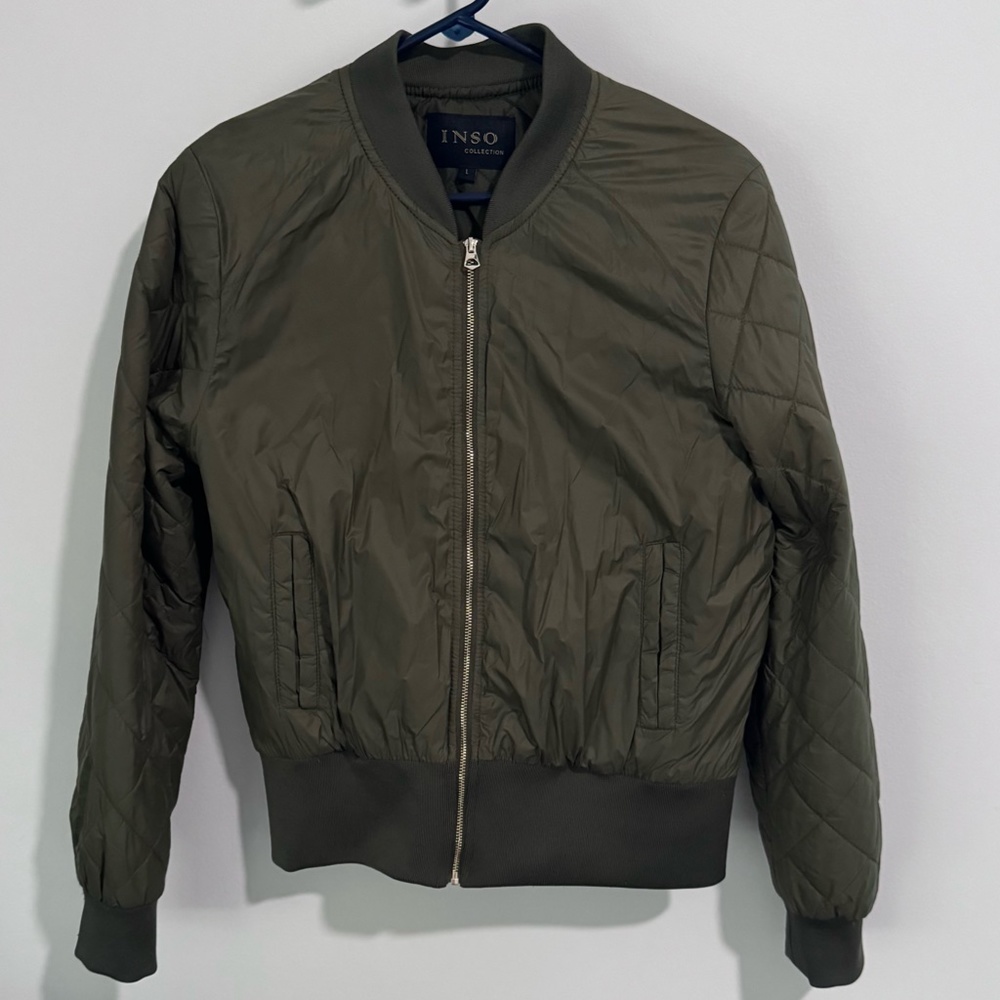 Women's Green Bomber Jacket - Sz M
